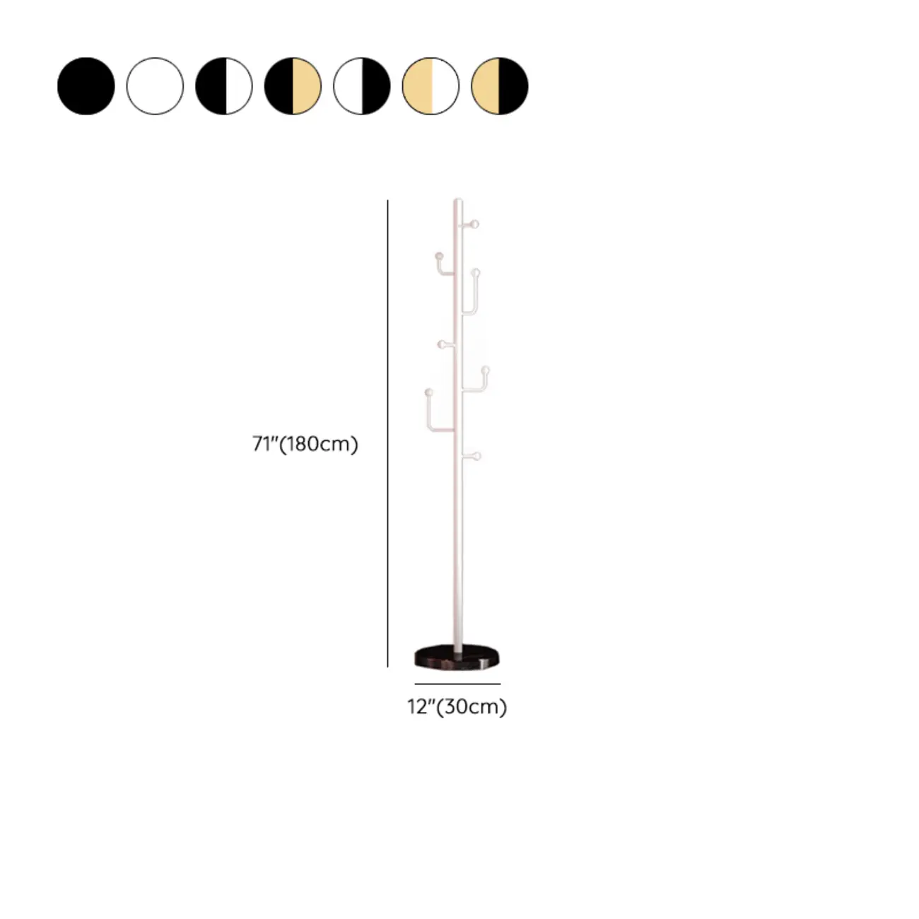 Glam Black Metal Freestanding Coat Rack #size