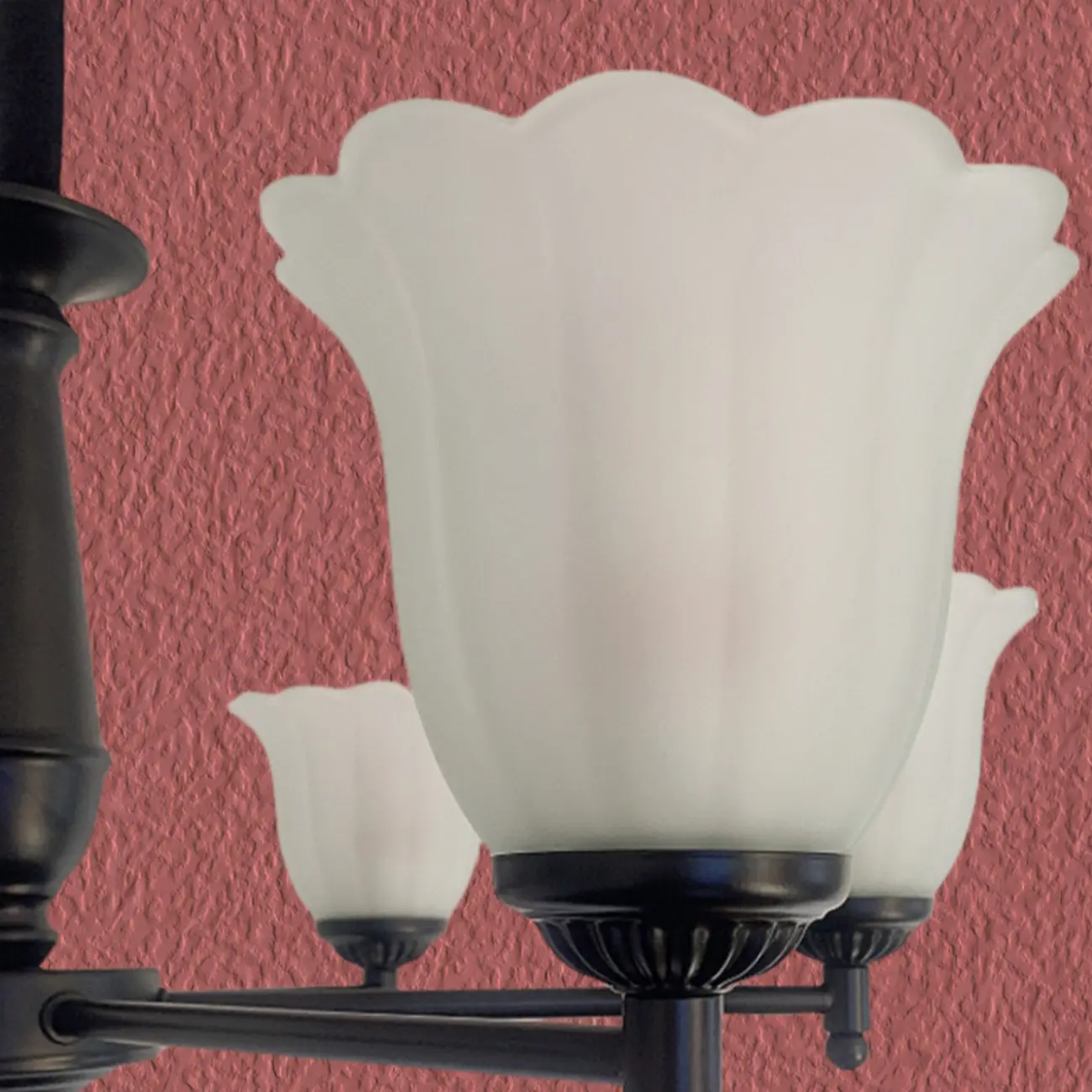 Vintage Metal Chandelier with Tulip Glass for Living Room Image - 12 | homeyfad