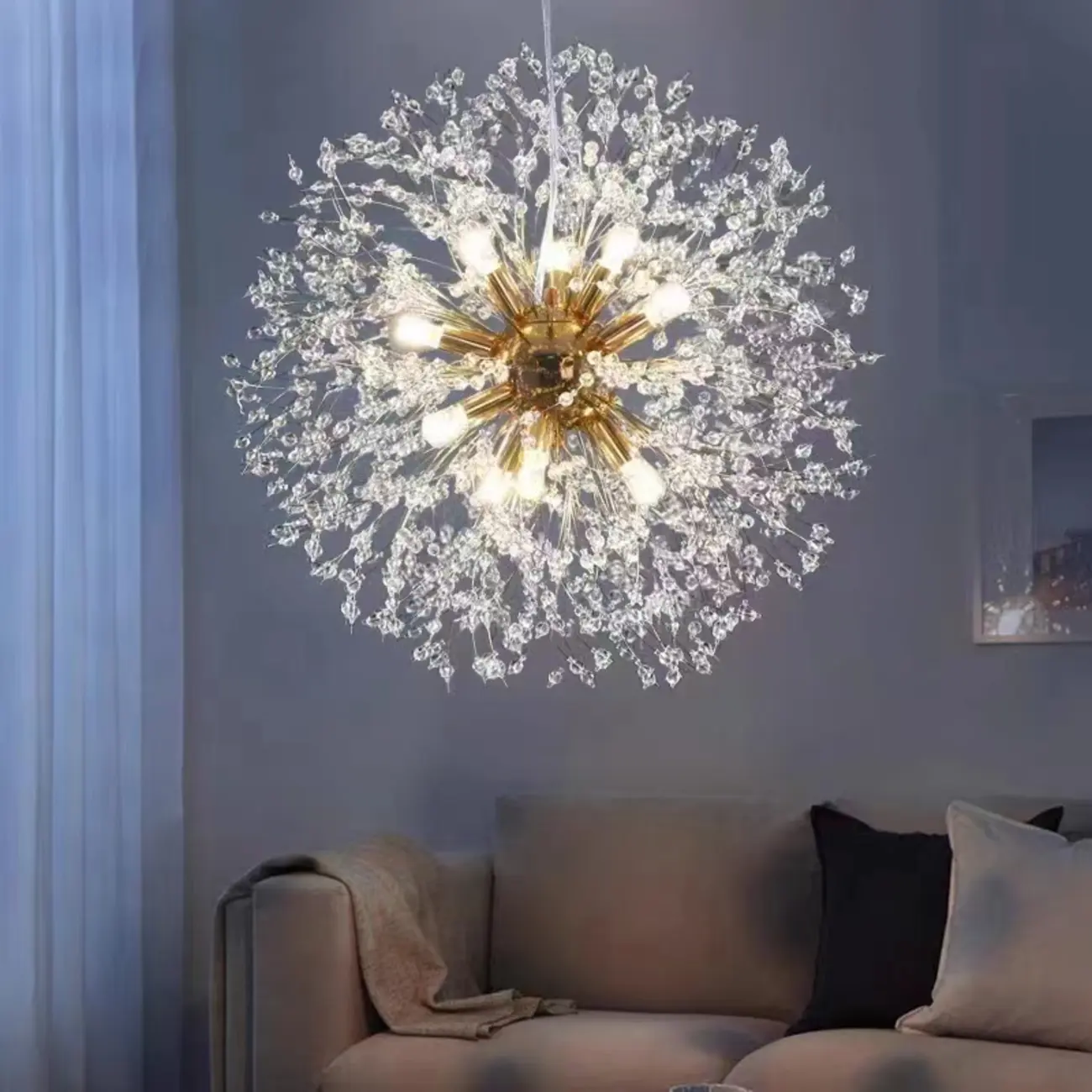Luxury Crystal Chandelier Starburst with Flexible Length Image - 1 | homeyfad