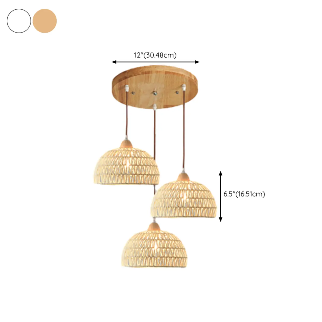 Natural Rattan Dome Pendant Lamp for Living Room Image - 20 | homeyfad