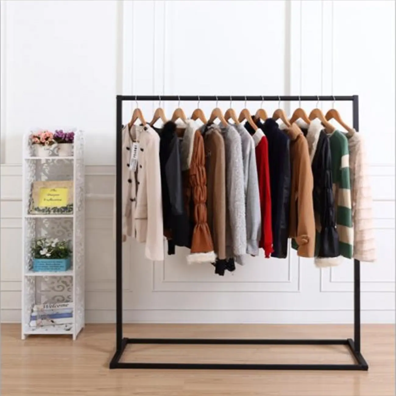 Modern Black Metal Freestanding Coat Rack Image - 1 | homeyfad