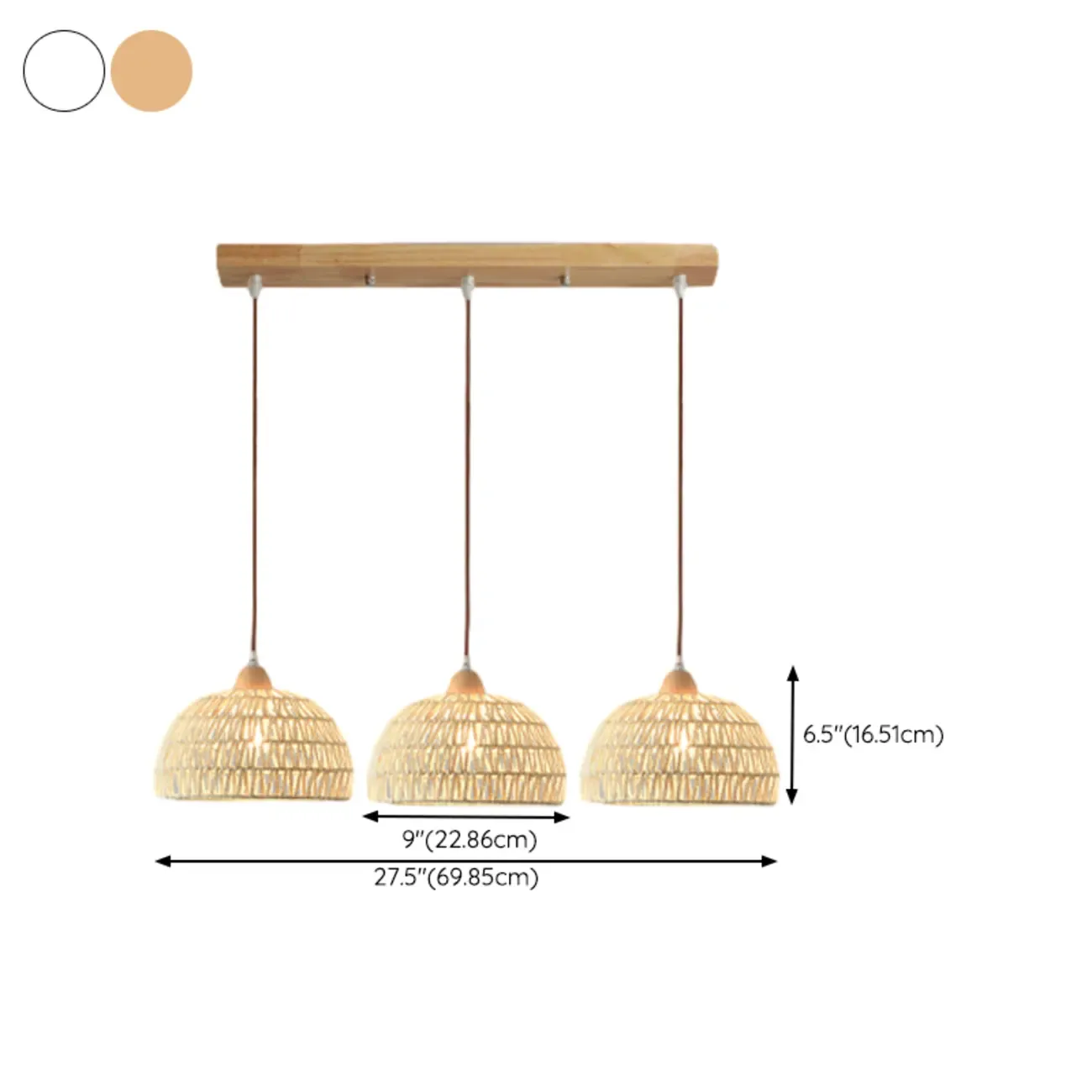 Natural Rattan Dome Pendant Lamp for Living Room Image - 21