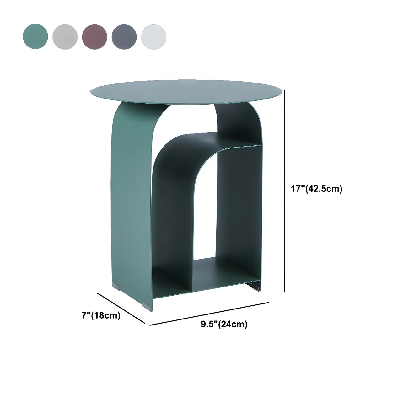 Simplistic White Metal Bedside Table with Open Storage #size | homeyfad
