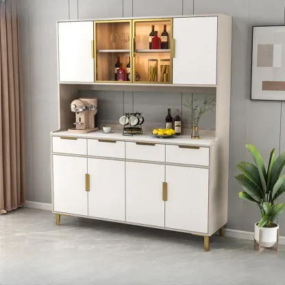 Modern Wooden Display Cabinet with Glass Doors Image - 8