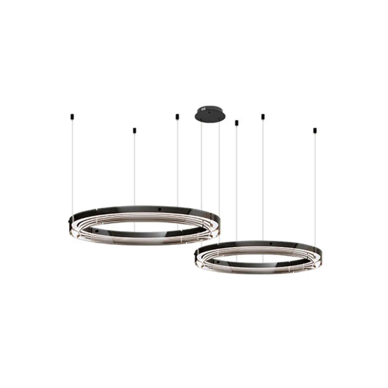 Modern LED Round Metal Chandelier with Flexible Height Image - 5 | homeyfad