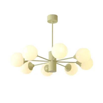 8-Light Modern Glass Globe Chandelier with Adjustable Design Image - 5