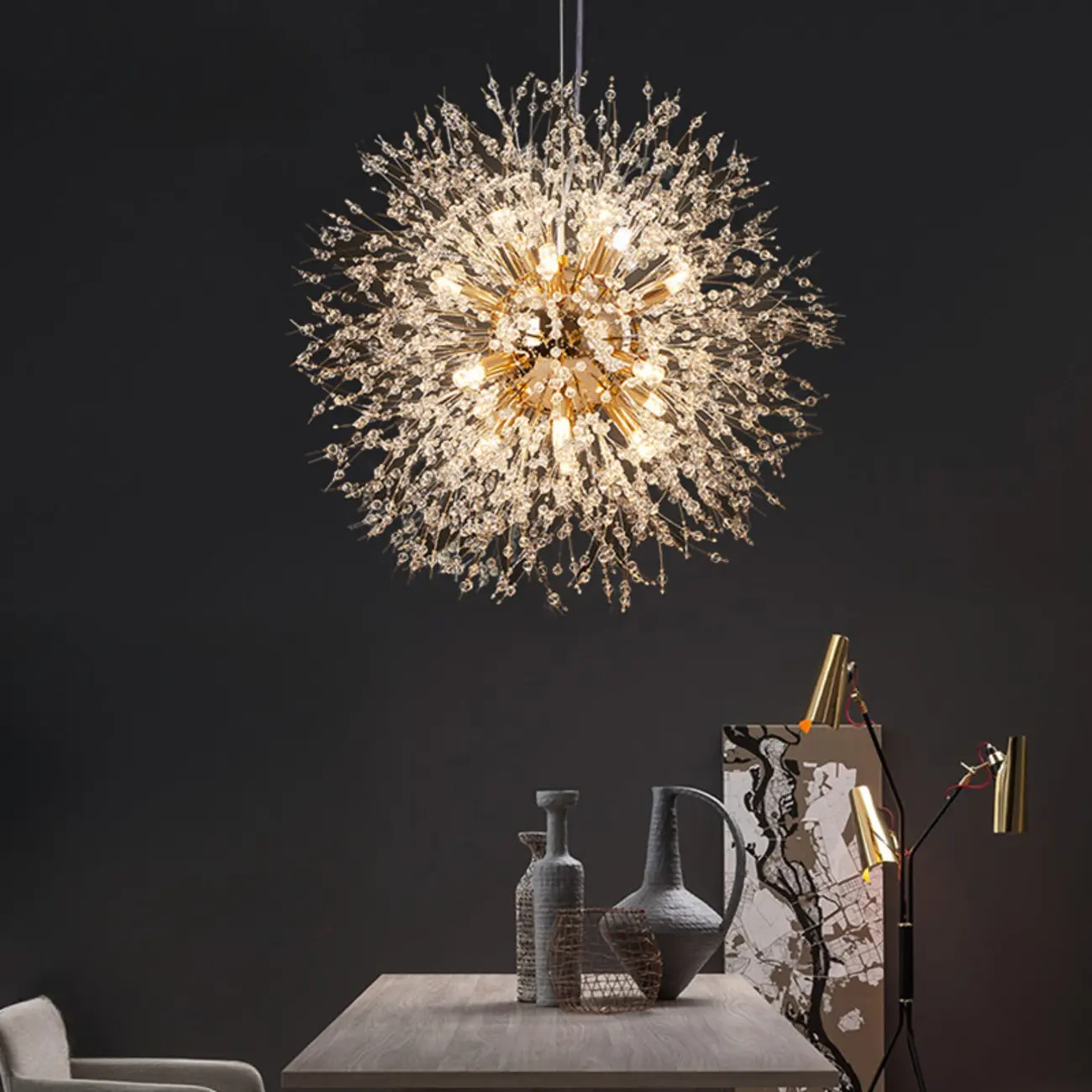 Luxury Crystal Chandelier Starburst with Flexible Length Image - 6 | homeyfad