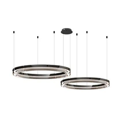 Modern LED Round Metal Chandelier with Flexible Height Image - 7