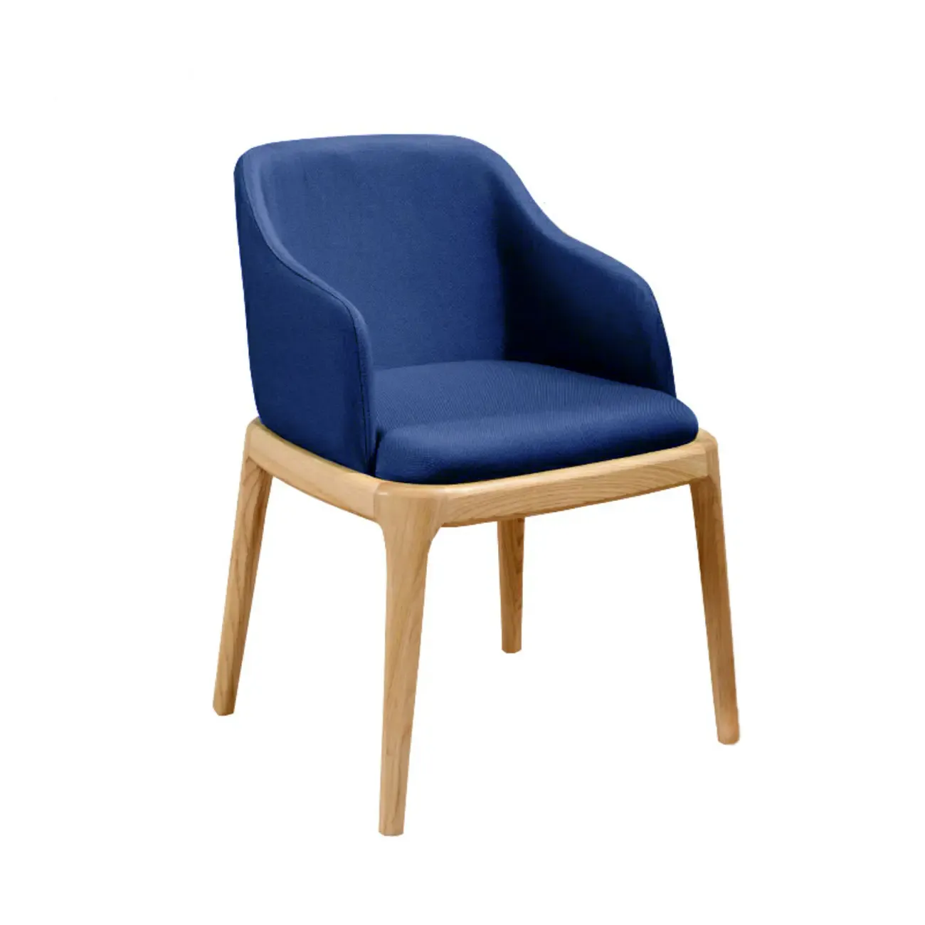 Linen Purple Upholstered Nordic Dining Chair with Armrest Image - 6