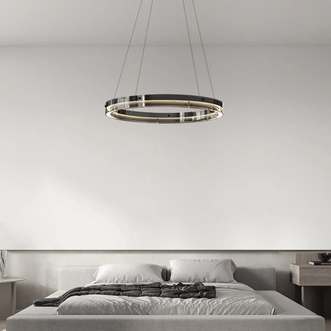 Modern LED Round Metal Chandelier with Flexible Height Image - 8 | homeyfad