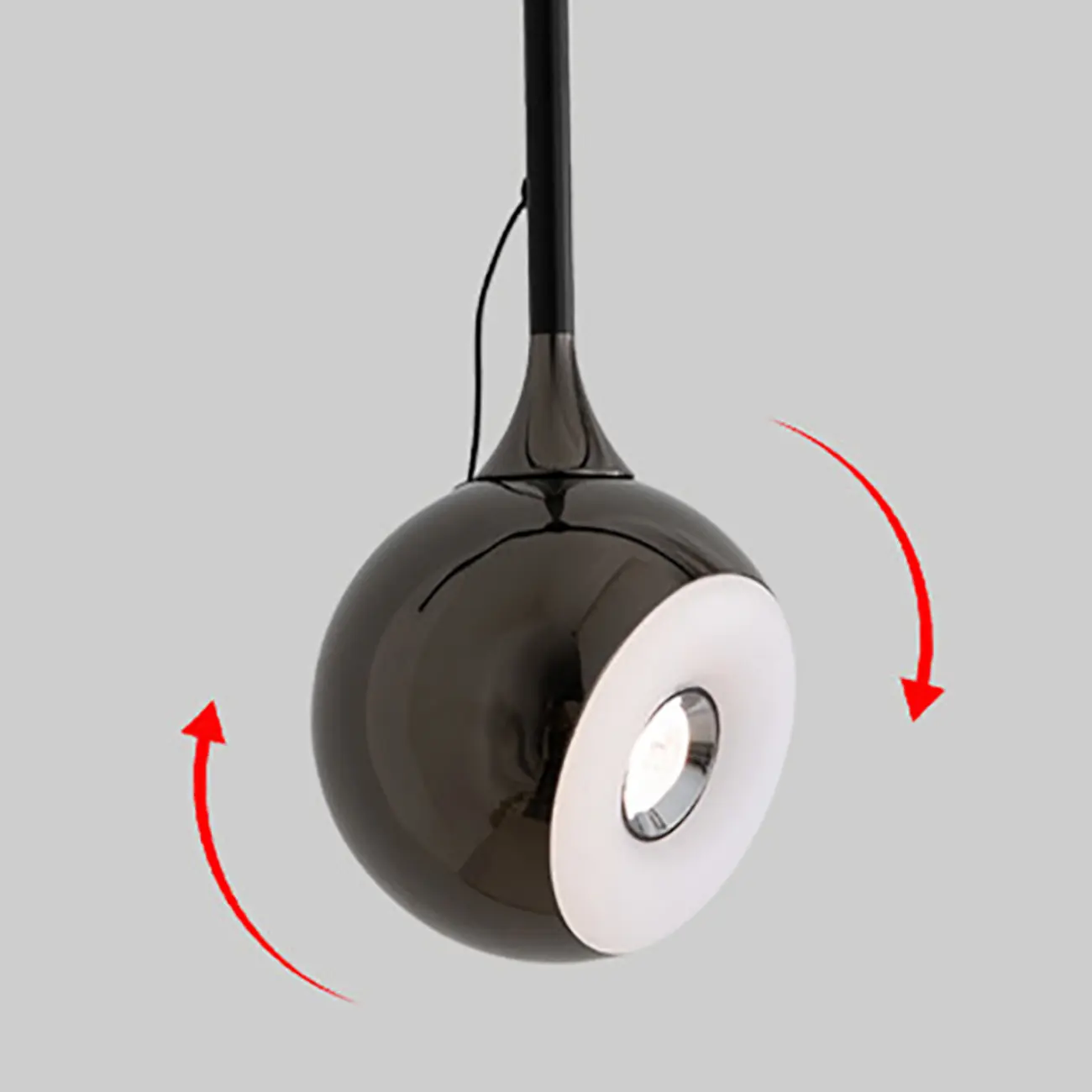 Modern Silver Metal Globe Pendant Light with Long Line for Bedroom Image - 8 | homeyfad