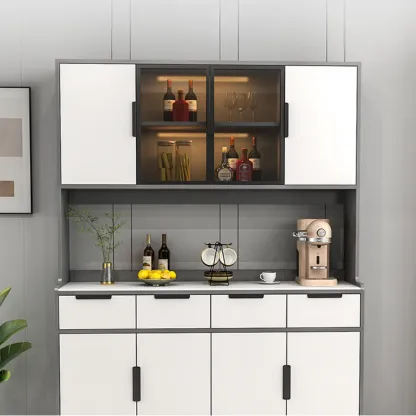 Modern Wooden Display Cabinet with Glass Doors Image - 12