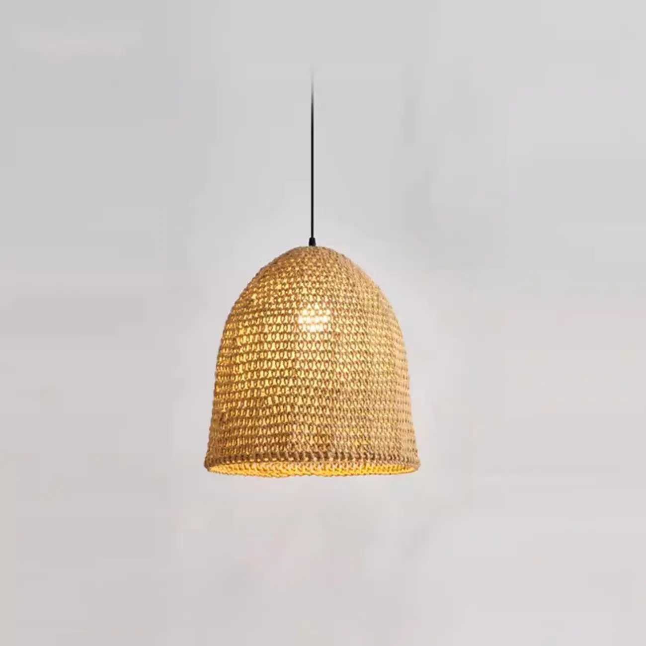 Country Style Rattan Cage Shaped Pendant Light for Living Room Image - 6 | homeyfad