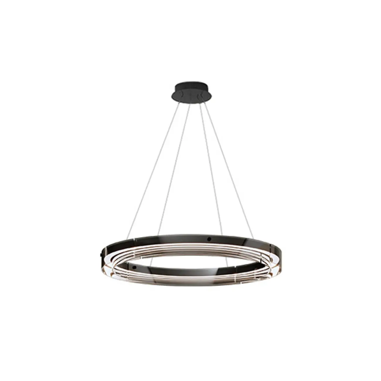 Modern LED Round Metal Chandelier with Flexible Height Image - 9 | homeyfad