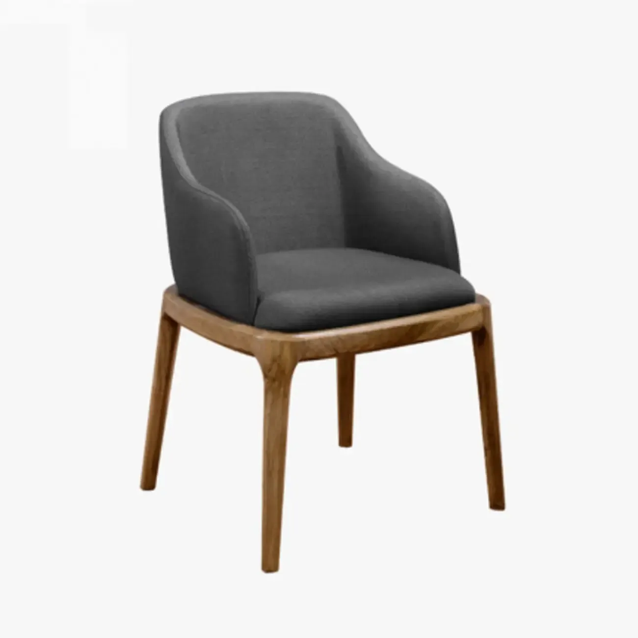 Linen Purple Upholstered Nordic Dining Chair with Armrest Image - 8