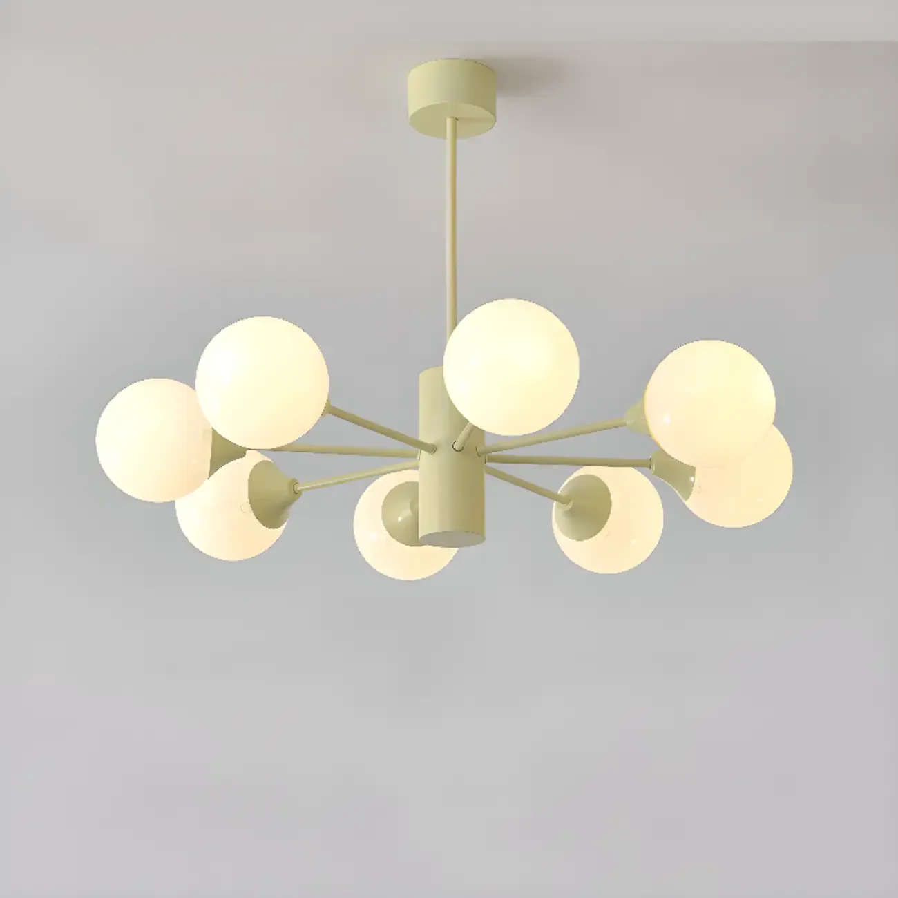 8-Light Modern Glass Globe Chandelier with Adjustable Design Image - 8