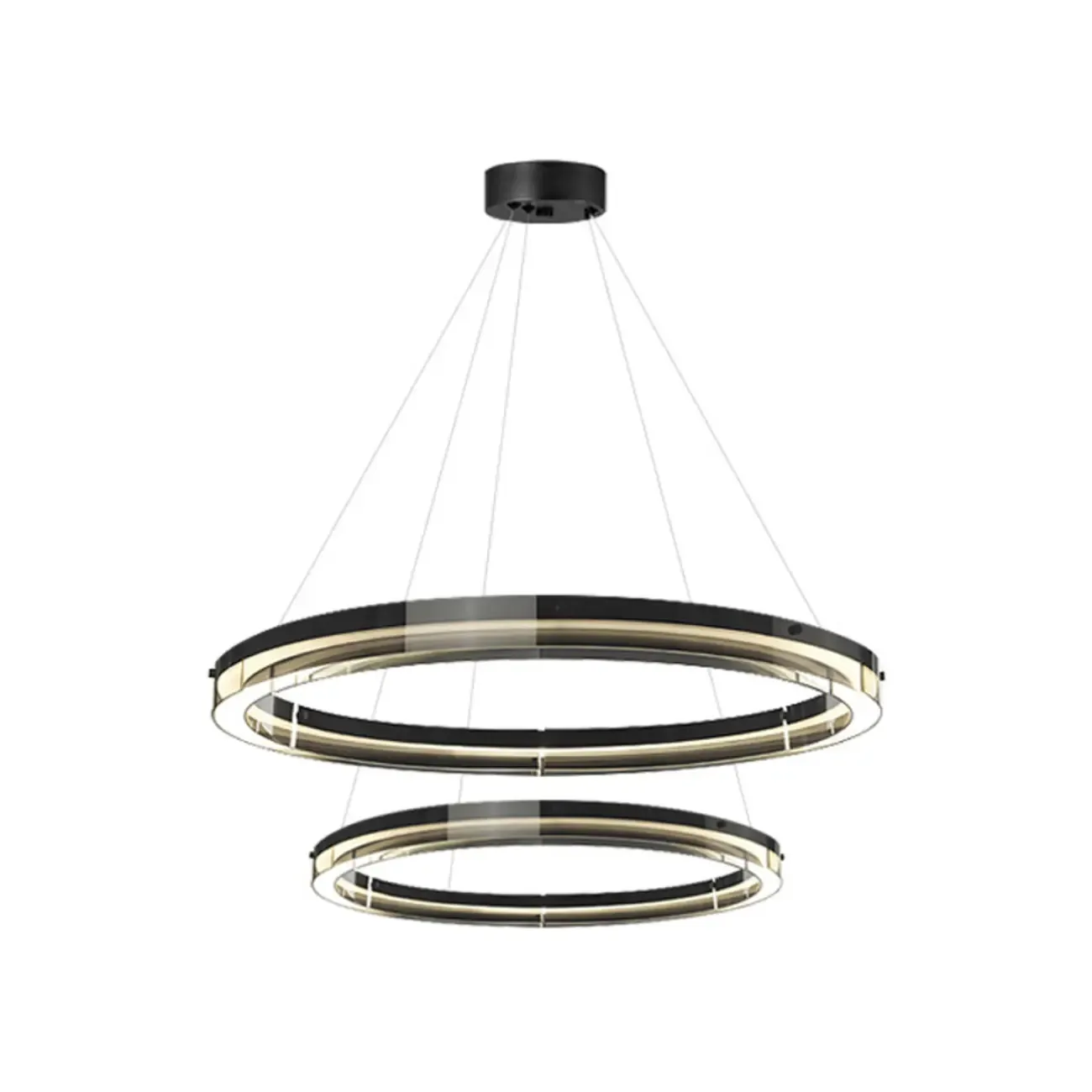 Modern LED Round Metal Chandelier with Flexible Height Image - 10
