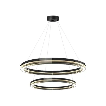 Modern LED Round Metal Chandelier with Flexible Height Image - 10