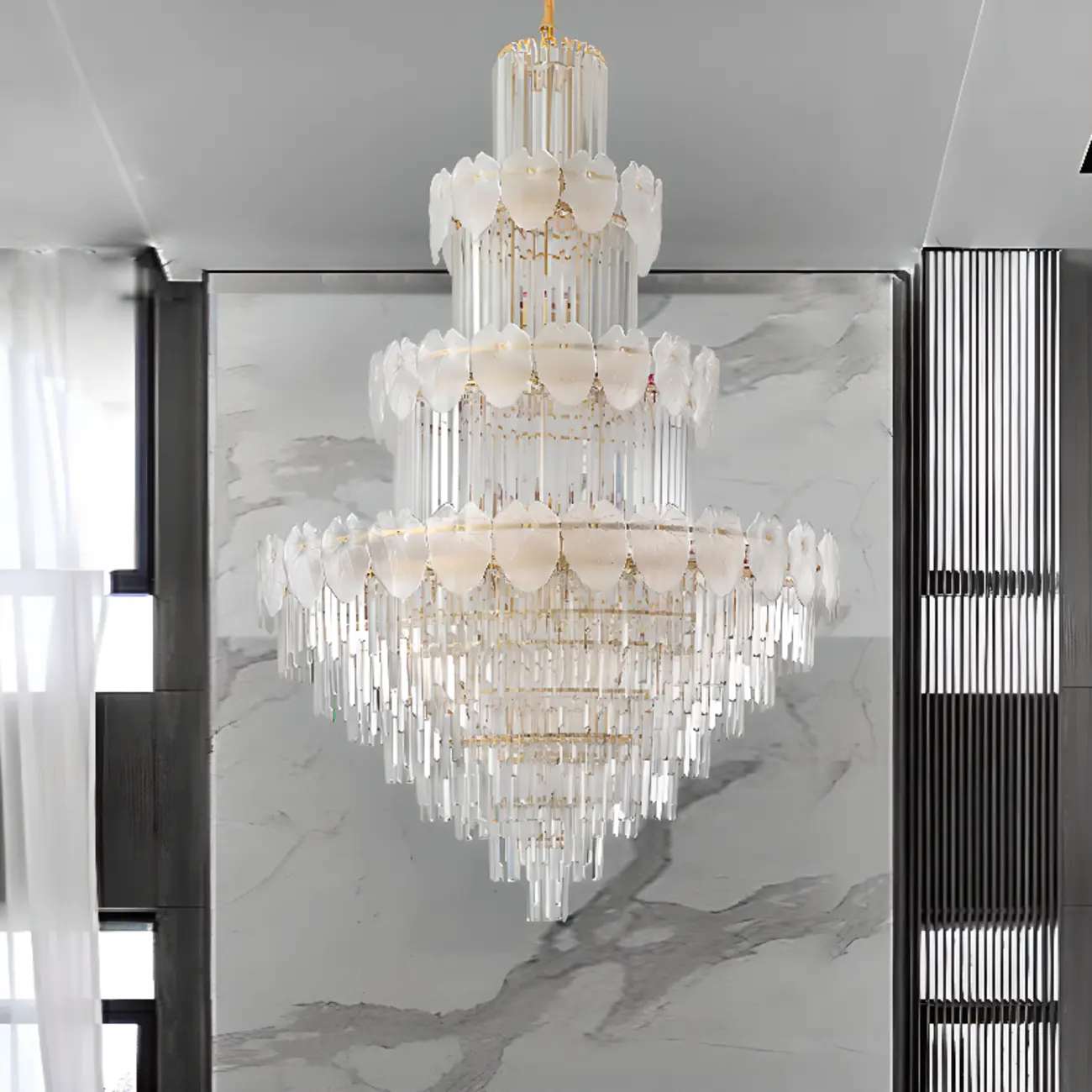 Luxury Crystal Round Chandelier with Elegant Tiered Design Image - 4 | homeyfad