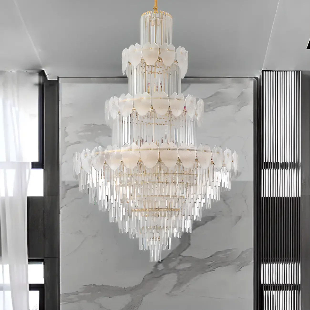 Luxury Crystal Round Chandelier with Elegant Tiered Design Image - 4