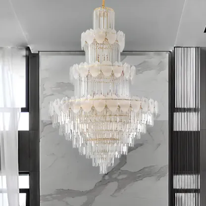 Luxury Crystal Round Chandelier with Elegant Tiered Design Image - 4