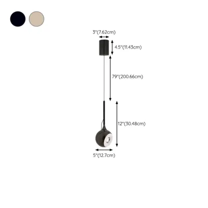 Modern Silver Metal Globe Pendant Light with Long Line for Bedroom Image - 11