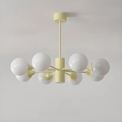 8-Light Modern Glass Globe Chandelier with Adjustable Design Image - 9