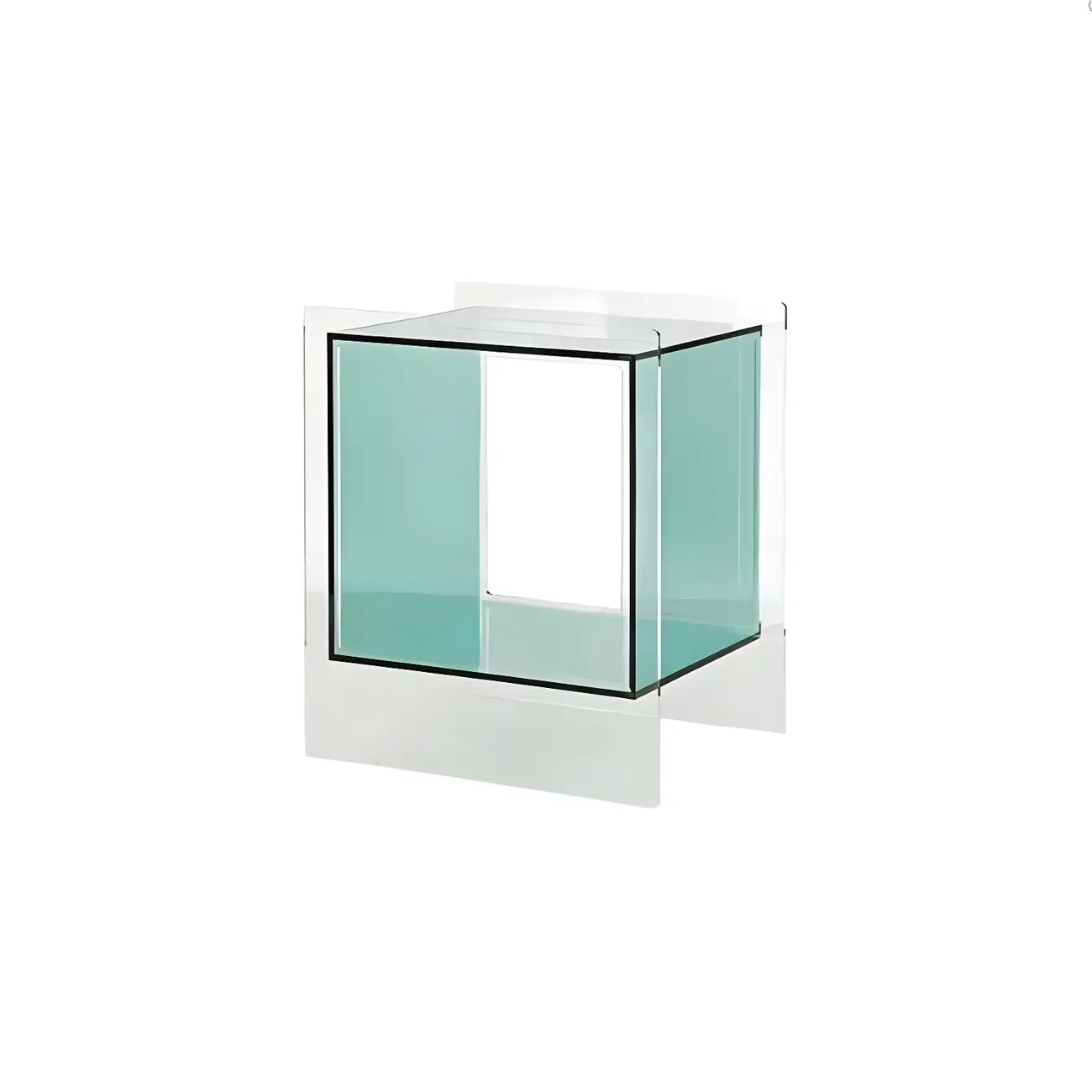 Modish Clear Design Acrylic Nightstand with Casters Open Shelf Image - 14 | homeyfad