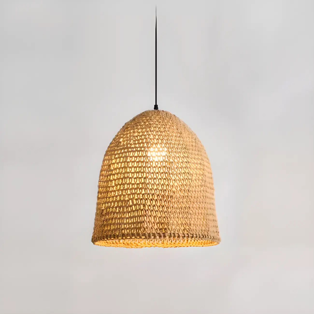 Country Style Rattan Cage Shaped Pendant Light for Living Room Image - 8 | homeyfad