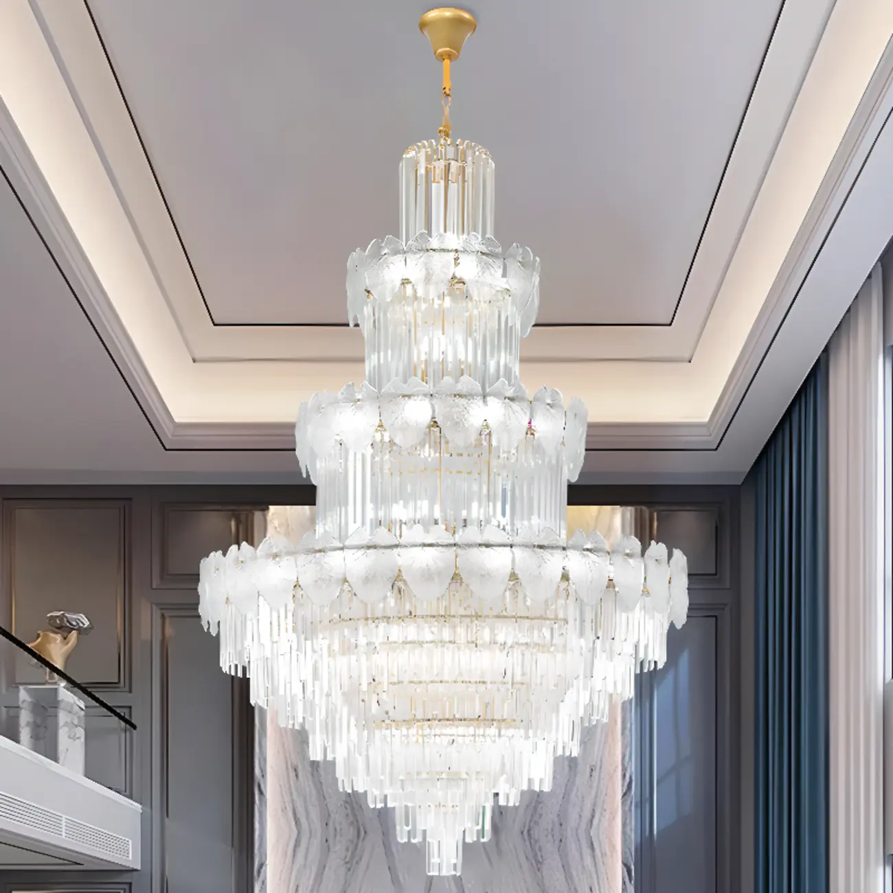 Luxury Crystal Round Chandelier with Elegant Tiered Design Image - 6 | homeyfad
