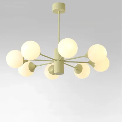 8-Light Modern Glass Globe Chandelier with Adjustable Design Image - 11