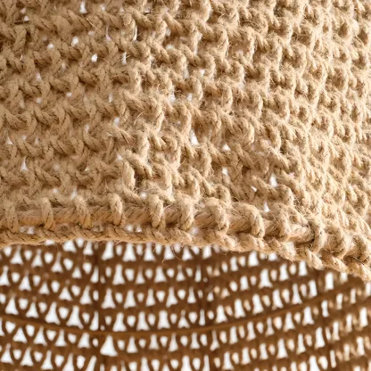 Country Style Rattan Cage Shaped Pendant Light for Living Room Image - 10