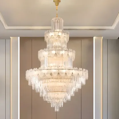Luxury Crystal Round Chandelier with Elegant Tiered Design Image - 8