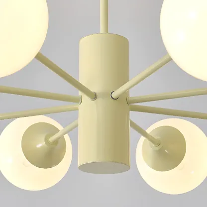 8-Light Modern Glass Globe Chandelier with Adjustable Design Image - 13