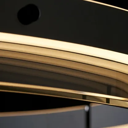 Modern LED Round Metal Chandelier with Flexible Height Image - 14