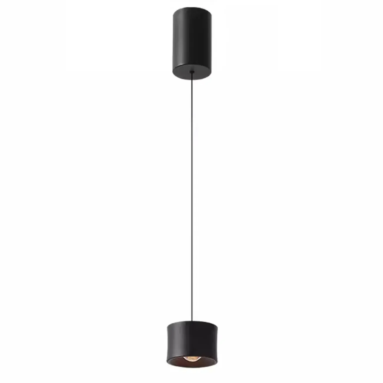 Minimalist Black LED Bedside Pendant Lamp with Long Adjustable Line Image - 2