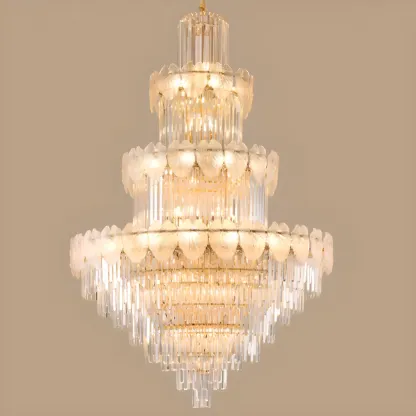 Luxury Crystal Round Chandelier with Elegant Tiered Design Image - 10