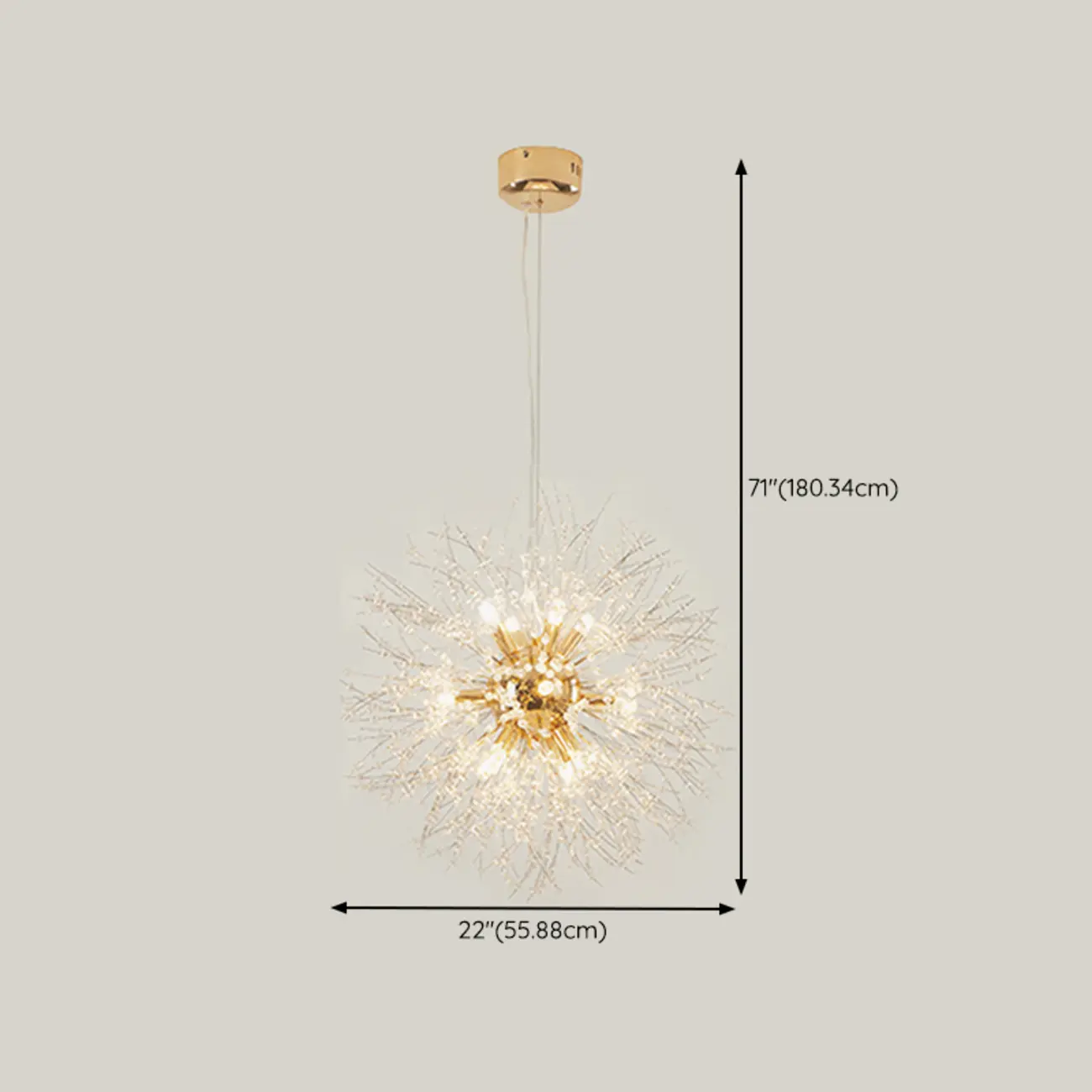 Luxury Crystal Chandelier Starburst with Flexible Length Image - 13 | homeyfad