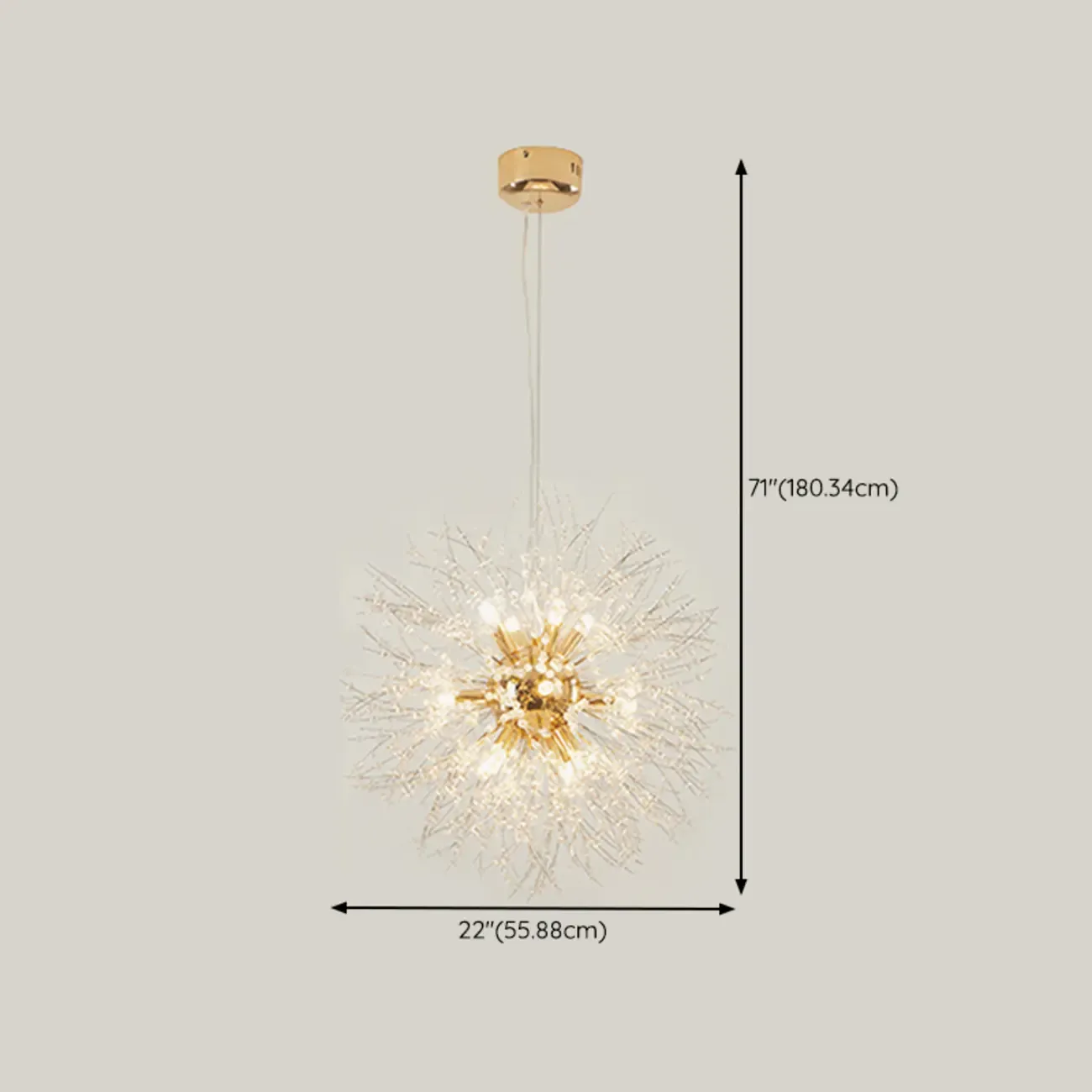 Luxury Crystal Chandelier Starburst with Flexible Length Image - 13