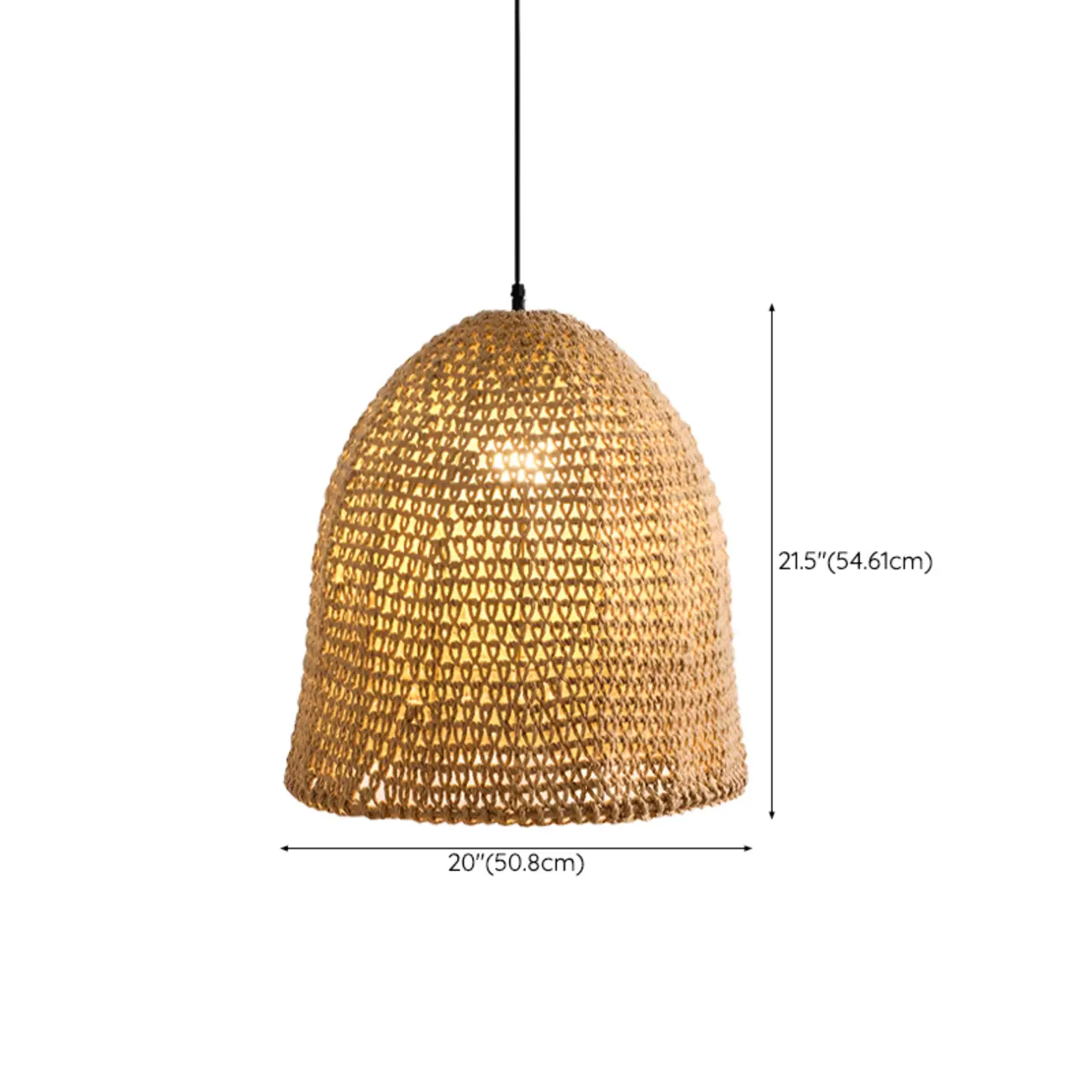 Country Style Rattan Cage Shaped Pendant Light for Living Room Image - 13 | homeyfad