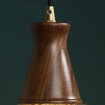 Vintage Brown Reeded Glass Lampshade Pendant Light for Home Decor Image - 13