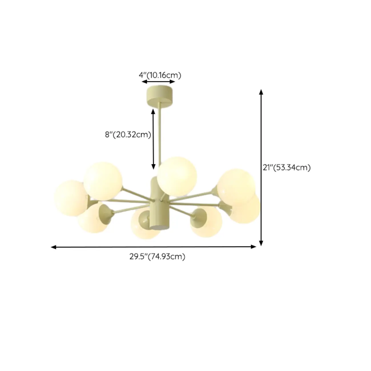 8-Light Modern Glass Globe Chandelier with Adjustable Design Image - 18 | homeyfad