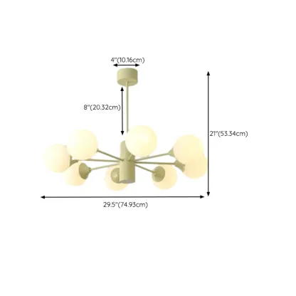 8-Light Modern Glass Globe Chandelier with Adjustable Design Image - 18