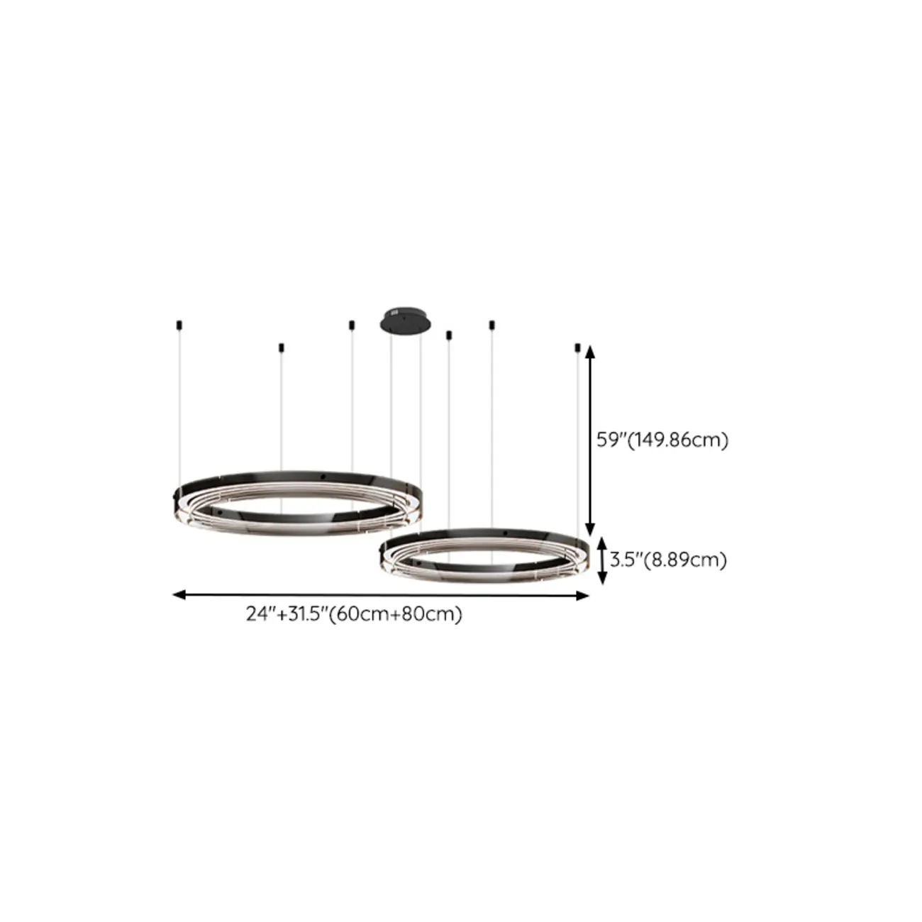 Modern LED Round Metal Chandelier with Flexible Height Image - 19 | homeyfad