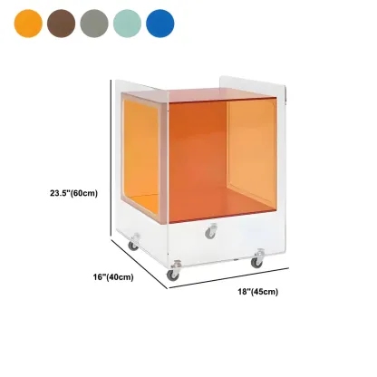 Modish Clear Design Acrylic Nightstand with Casters Open Shelf Image - 22