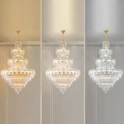 Luxury Crystal Round Chandelier with Elegant Tiered Design Image - 15