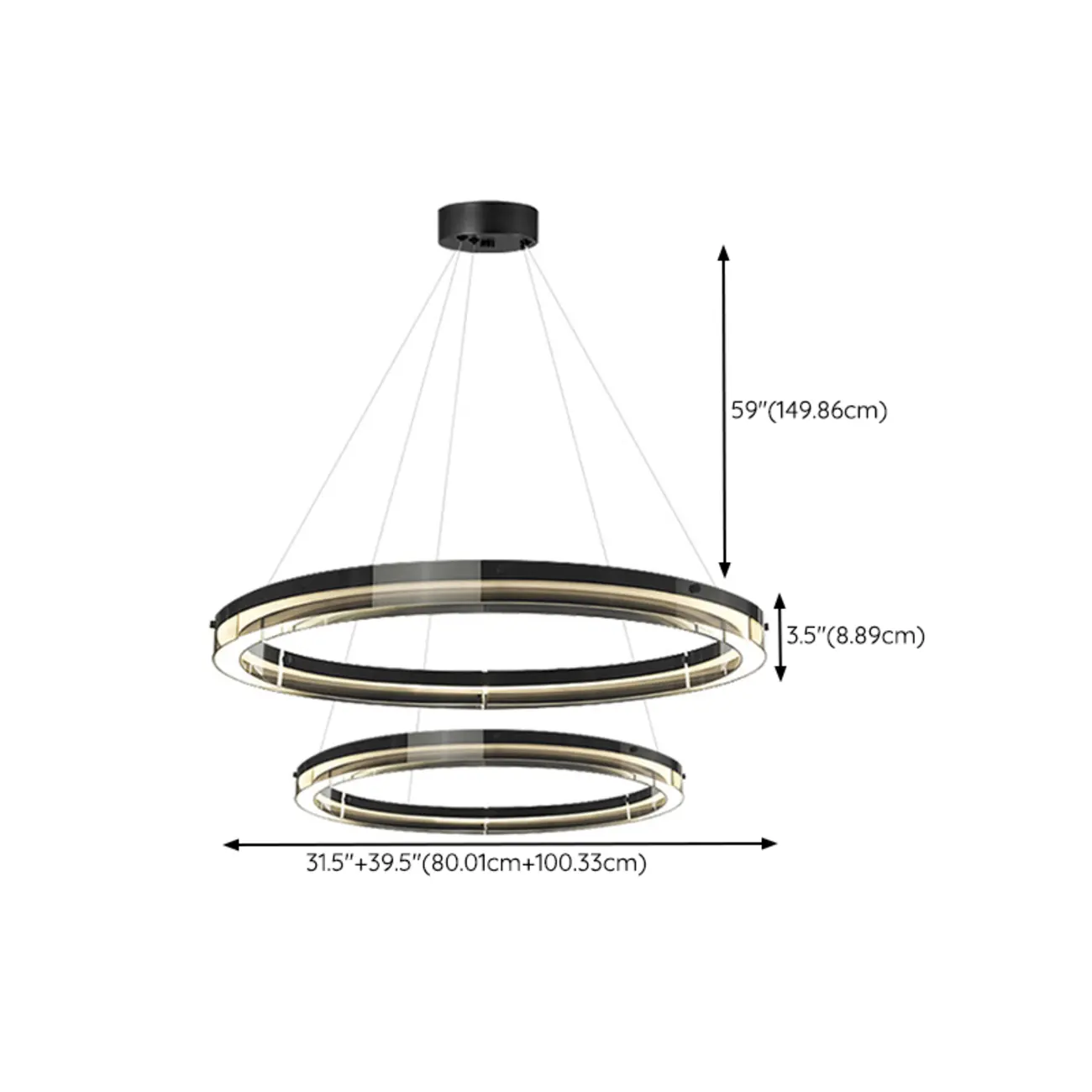 Modern LED Round Metal Chandelier with Flexible Height Image - 22 | homeyfad