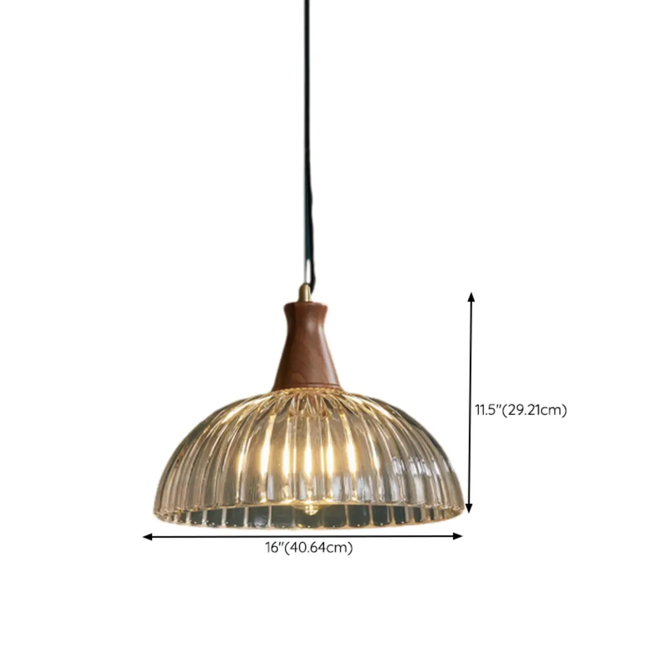 Vintage Brown Reeded Glass Lampshade Pendant Light for Home Decor Image - 20