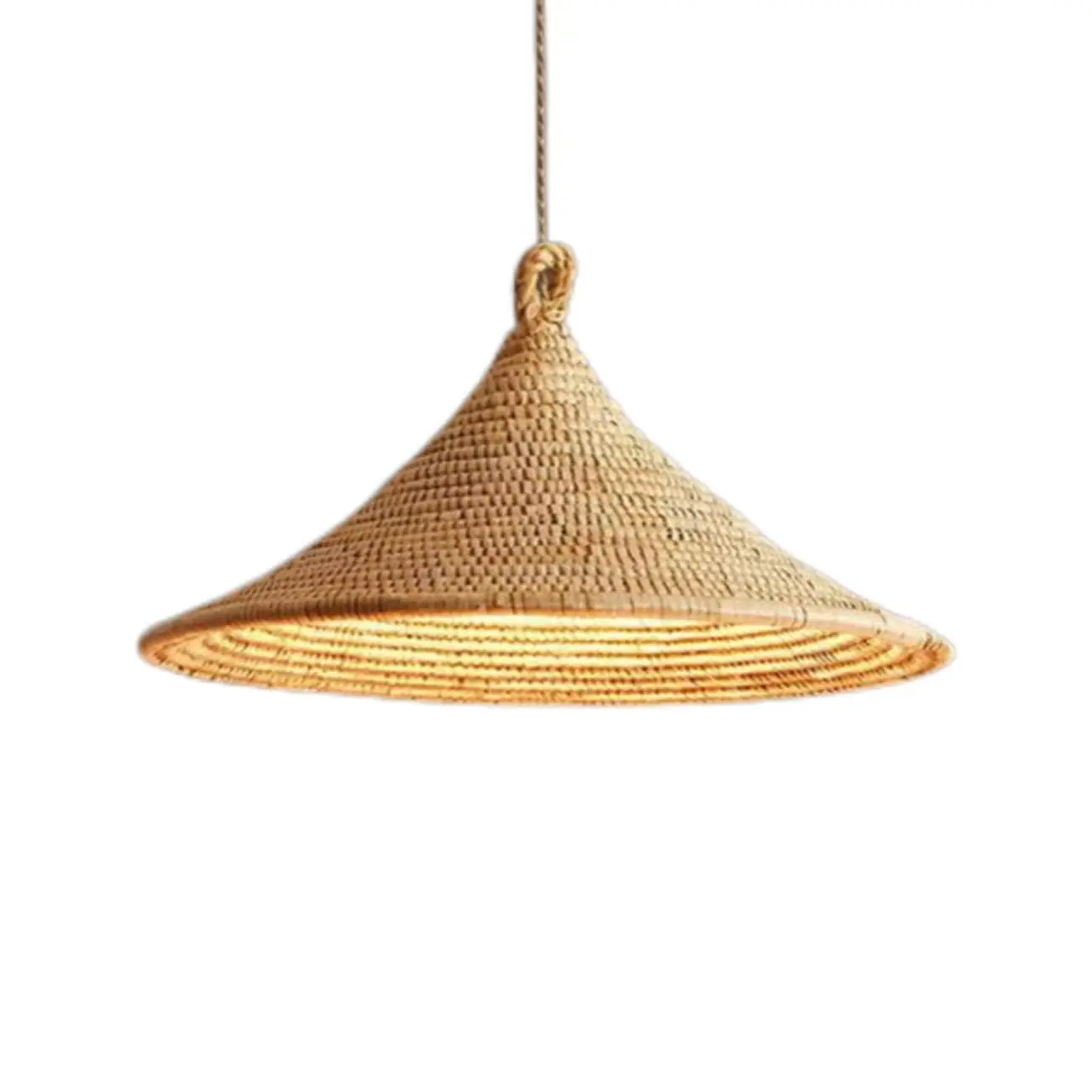 Southeast Asia Style Rattan Cone Pendant Lamp for Decor Image - 6 | homeyfad