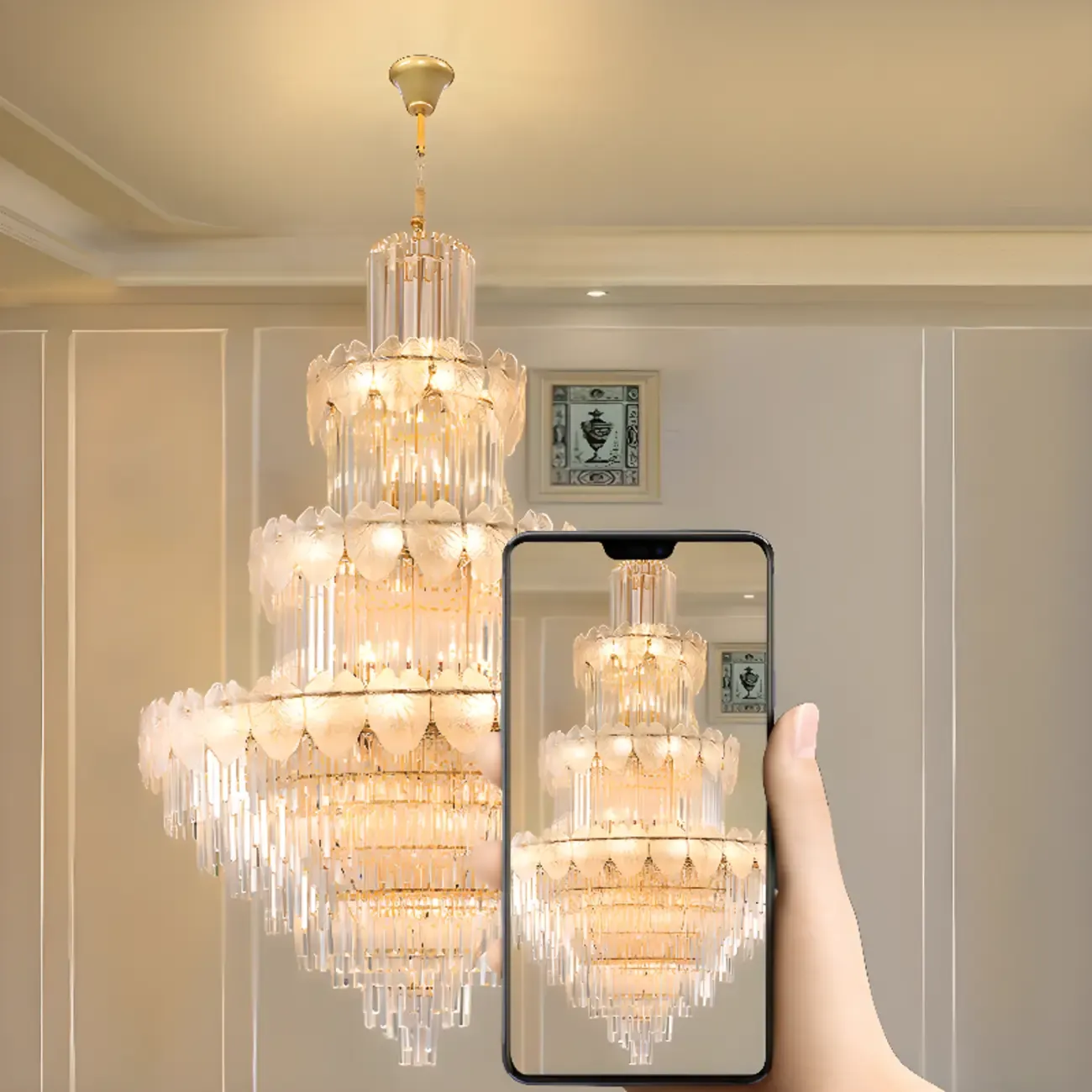 Luxury Crystal Round Chandelier with Elegant Tiered Design Image - 19